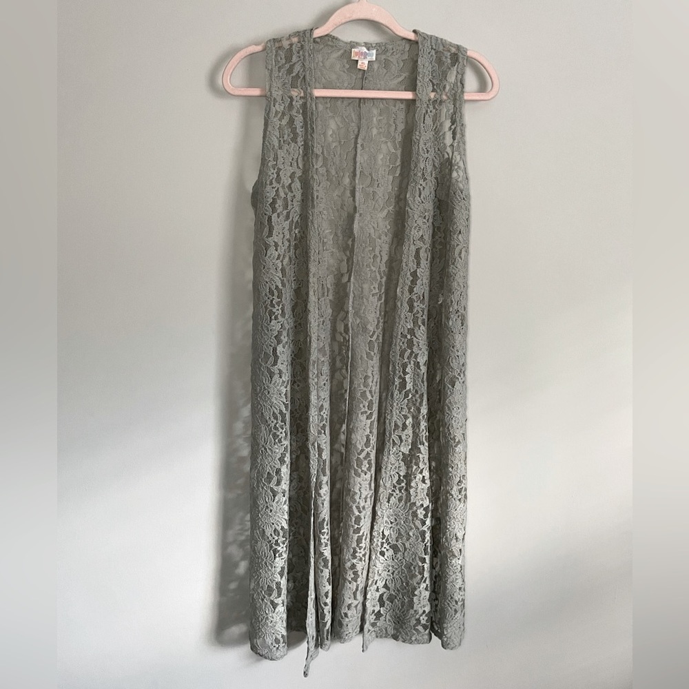 Lace Lularoe Joy Longline Vest Soft Mint Sage